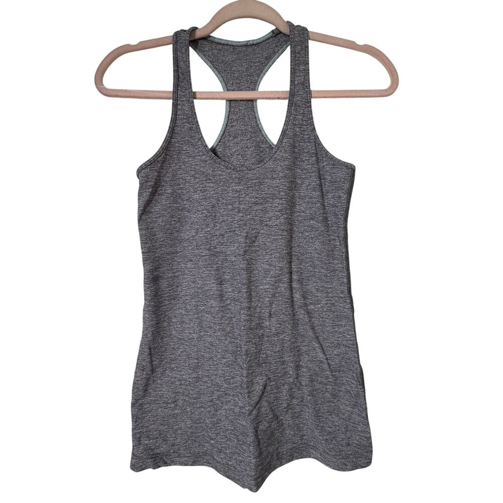 Sz 4  Lululemon Cool Racerback tank top heather grey athleisure running pilates